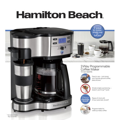 Hamilton Beach® 2Way Brewer 12 Cup Glass Carafe Stainless Steel